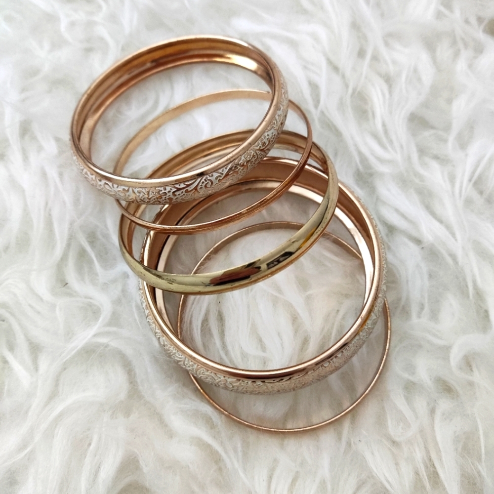 5 piece gold bangle set